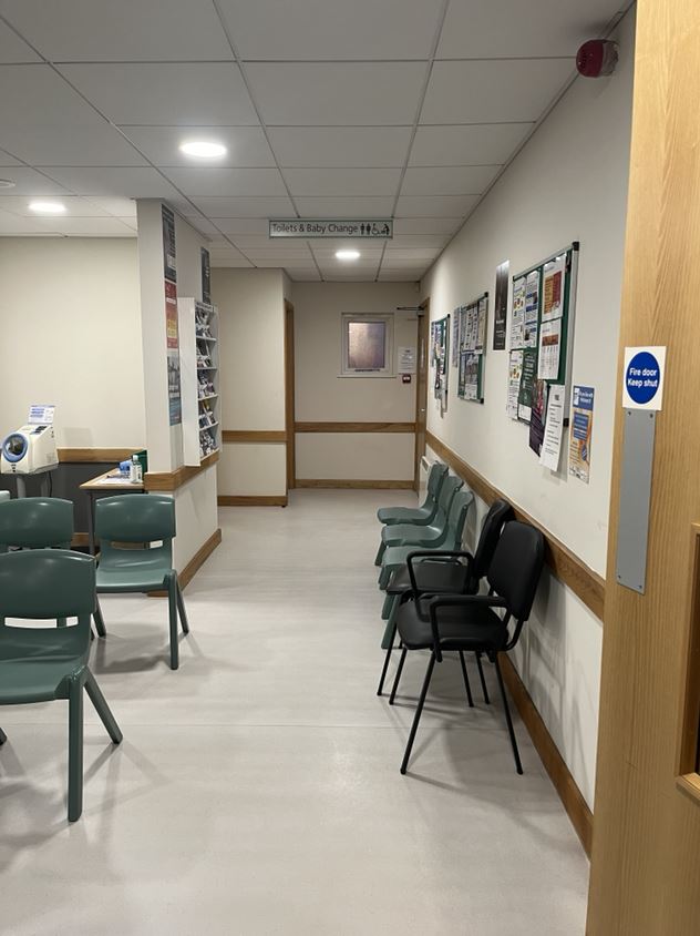 Harpenden Surgery downstairs toilet’s are situated to the rear of the waiting room